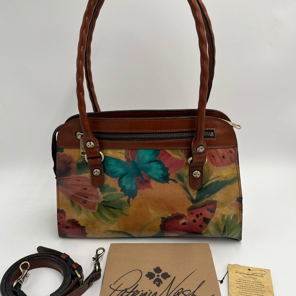 NWT Patricia Nash Calvi Satchel Watercolor Butterfly Purse Heritage Coll… - Picture 3 of 14